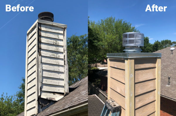 Siding Replacement and Chase Top Chimney Cap Replacement